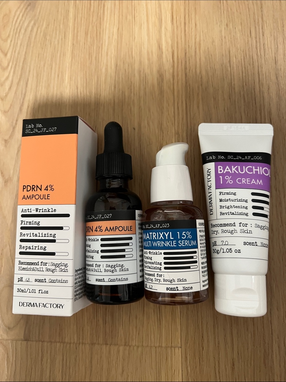 Anti-aging Trio set- PDRN 4% Ampoule, Vegan Retinol, Matrixyl 15%